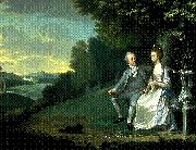 James Holland Portrait of Sir Francis and Lady Dashwood at West Wycombe Park oil painting reproduction